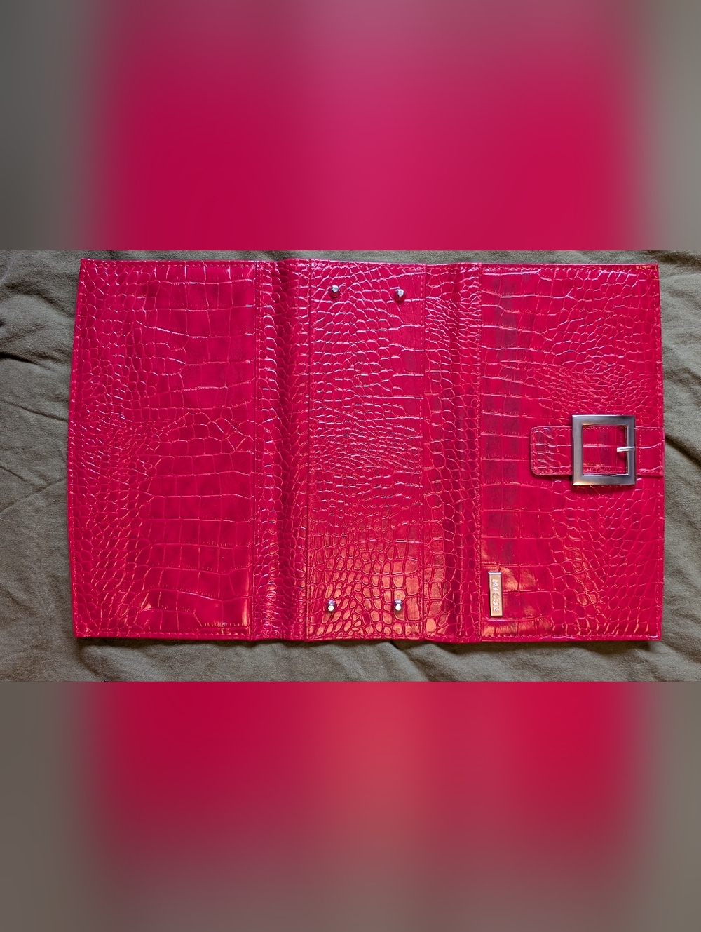 Miche Hot Pink Croc-Embossed Purse Cover EUC